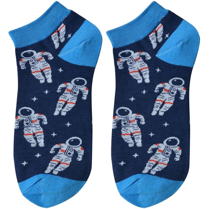 Juleeze Chaussettes Sneaker Motif astronaute Bleu marine Taille 36-41