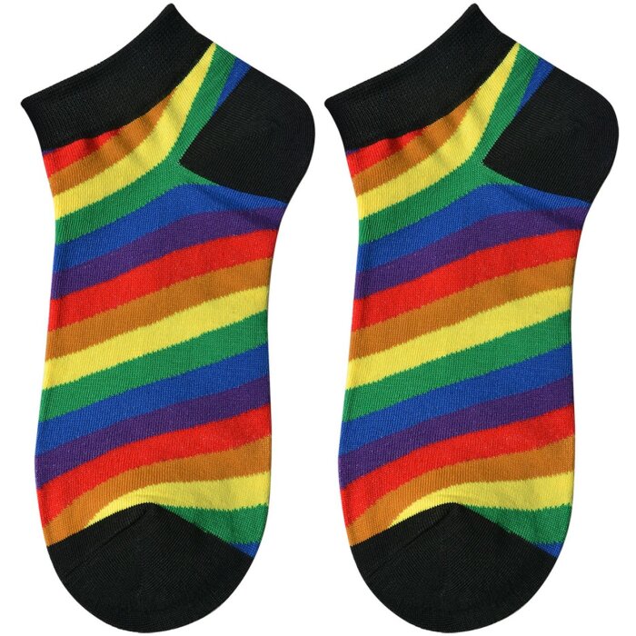 Juleeze JZSSK0005 Chaussettes Chaussettes de baskets colorées Arc-en-ciel Taille 36-41