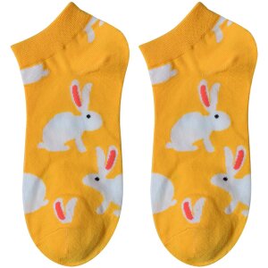 Juleeze JZSSK0006 Chaussettes Lapin Blanc Jaune Taille 36-41