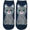 Juleeze Chaussettes Motif Chat Bleu Foncé Gris Taille 3641
