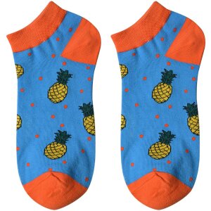 Juleeze JZSSK0017 Chaussettes Sneaker Bleu Orange Motif...