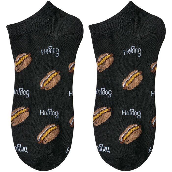 Juleeze JZSSK0018 Chaussettes Motif Hotdog Noir Taille 36-41