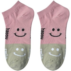 Juleeze JZSSK0020 Chaussettes Rose Gris Motif Smiley...