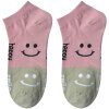 Juleeze JZSSK0020 Chaussettes Rose Gris Motif Smiley Taille 3641