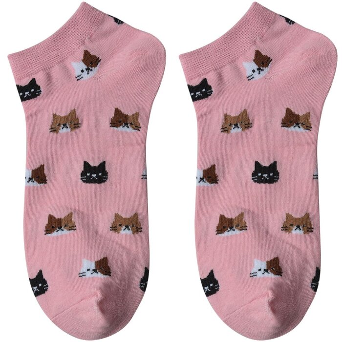 Juleeze JZSSK0024 Chaussettes Rose Motif Chat Taille 36-41