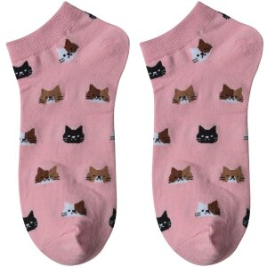 Juleeze JZSSK0024 Chaussettes Rose Motif Chat Taille 36-41
