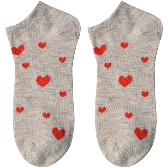Juleeze JZSSK0026 Chaussettes Motif Cœur Beige Taille 36-41 Femme