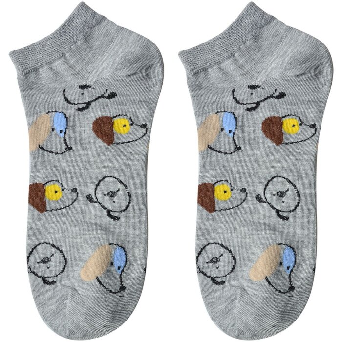 Juleeze JZSSK0027 Chaussettes Gris Motif Chien Taille 36-41