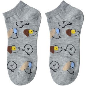 Juleeze JZSSK0027 Chaussettes Gris Motif Chien Taille 36-41