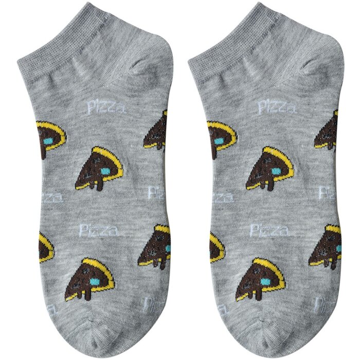 Juleeze JZSSK0029 Chaussettes Grises Motif Pizza Taille 3641