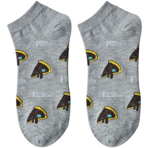 Juleeze JZSSK0029 Chaussettes Grises Motif Pizza Taille 3641