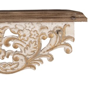Clayre & Eef 5H0713 Étagère murale, lot de 2, style antique, blanc 70x18x22cm 60x14x19cm