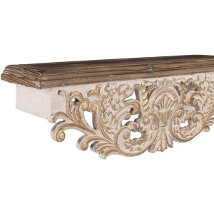 Clayre & Eef 5H0713 Étagère murale, lot de 2, style antique, blanc 70x18x22cm 60x14x19cm