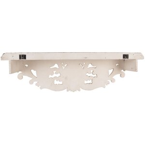 Clayre & Eef 5H0713 Étagère murale, lot de 2, style antique, blanc 70x18x22cm 60x14x19cm