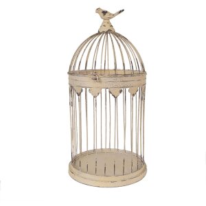 Clayre & Eef 5Y1283 Ensemble cage à oiseaux Style ancien brun Ø32x60/Ø23x40 cm
