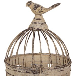 Clayre & Eef 5Y1283 Ensemble cage à oiseaux Style ancien brun Ø32x60/Ø23x40 cm