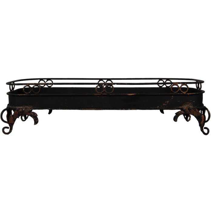 Clayre & Eef 5Y1284 Plateau noir Fer 55x20x14 cm Décoration style antique