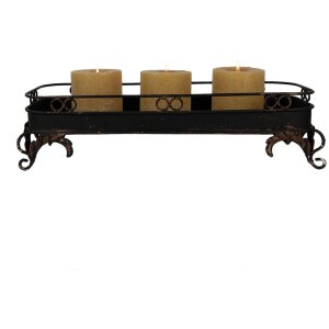 Clayre & Eef 5Y1284 Plateau noir Fer 55x20x14 cm Décoration style antique