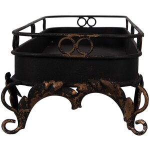 Clayre & Eef 5Y1284 Plateau noir Fer 55x20x14 cm Décoration style antique