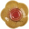 Clayre & Eef Bol Fleur Jaune-Rouge Ø14x3cm Céramique Décoration Snacks