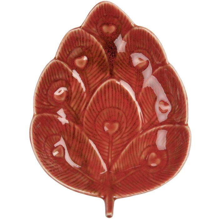 Clayre & Eef 6CE2160 Coupe Artichaut Céramique Rouge 16x12x3 cm