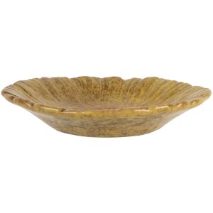 Clayre & Eef 6CE2161 Coupe Fleur Jaune-Orange Ø 14x3 cm Céramique botanique