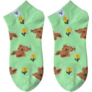 Juleeze JZSSK0033 Chaussettes Ourson Vert Printemps...