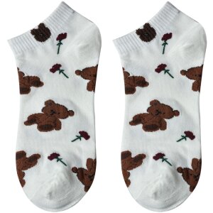 Juleeze JZSSK0034 Chaussettes Ours en peluche Blanc...