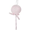 Clayre & Eef Décoration Suspension Lollipop Rose Blanc 9x2x25 cm Style Campagne Plastique