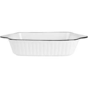 Clayre & Eef 6CE2165 Bol Blanc Noir 26x15x5 cm 550 ml Céramique Rectangulaire