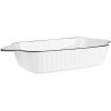 Clayre & Eef 6CE2165 Bol Blanc Noir 26x15x5 cm 550 ml Céramique Rectangulaire