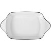Clayre & Eef 6CE2165 Bol Blanc Noir 26x15x5 cm 550 ml Céramique Rectangulaire
