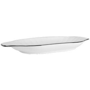Clayre & Eef 6CE2166 Coupe Céramique Blanc Noir 29x16x3 cm Style Moderne