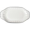 Clayre & Eef 6CE2166 Coupe Céramique Blanc Noir 29x16x3 cm Style Moderne