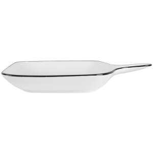 Clayre & Eef 6CE2168 Coupe en céramique 23x17x3 cm Blanc Noir Moderne