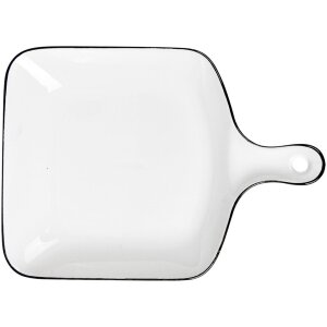 Clayre & Eef 6CE2168 Coupe en céramique 23x17x3 cm Blanc Noir Moderne