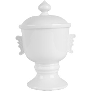 Clayre & Eef 6CE2170 Pot à provisions avec couvercle Céramique Blanc Ø 12x17 cm 125 ml