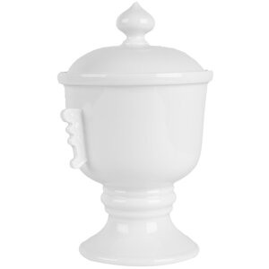 Clayre & Eef 6CE2170 Pot à provisions avec couvercle Céramique Blanc Ø 12x17 cm 125 ml