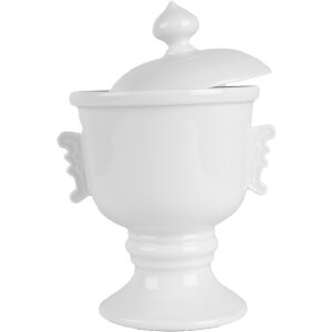 Clayre & Eef 6CE2170 Pot à provisions avec couvercle Céramique Blanc Ø 12x17 cm 125 ml