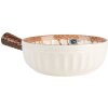 Clayre & Eef 6CE2171 Bol Rétro Vintage Céramique Blanc Marron 22x16x6 cm 500 ml