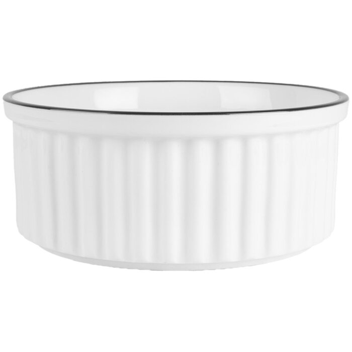 Clayre & Eef 6CEBO0211 Bol en céramique blanc noir Ø 16x7 cm 650 ml Rond Moderne