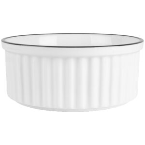 Clayre & Eef 6CEBO0211 Bol en céramique blanc noir Ø 16x7 cm 650 ml Rond Moderne