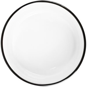 Clayre & Eef 6CEBO0211 Bol en céramique blanc noir Ø 16x7 cm 650 ml Rond Moderne