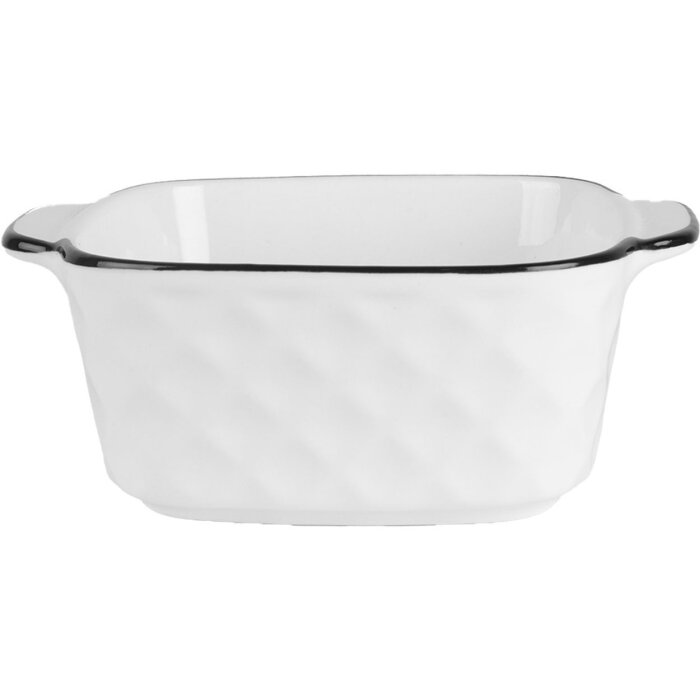 Clayre & Eef 6CEBO0212 Bol Blanc Noir 15x12x5 cm 400 ml Céramique Moderne