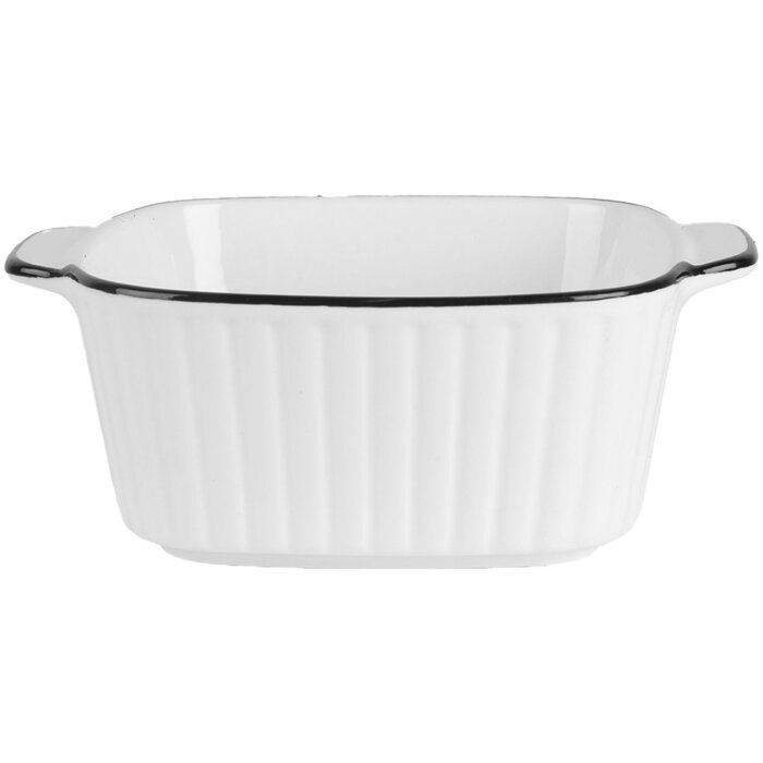 Clayre & Eef 6CEBO0213 Bol en céramique blanc noir 15x12x5 cm 400 ml Moderne