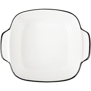 Clayre & Eef 6CEBO0213 Bol en céramique blanc noir 15x12x5 cm 400 ml Moderne