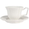 Tasse à café Clayre & Eef avec soucoupe Blanc 175 ml Faïence 12x9x6 cm
