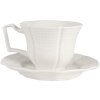 Tasse à café Clayre & Eef avec soucoupe Blanc 175 ml Faïence 12x9x6 cm