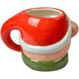 Clayre & Eef 6CEMU0187 Bol Christmas ours en céramique 525 ml Marron Rouge Vert