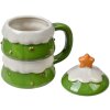 Coupe en céramique de Noël arbre vert Clayre & Eef 350ml avec couvercle et ornement en forme détoile